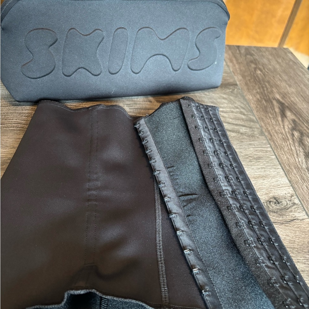 SKIMS Black Shapewear with Hook Closures
